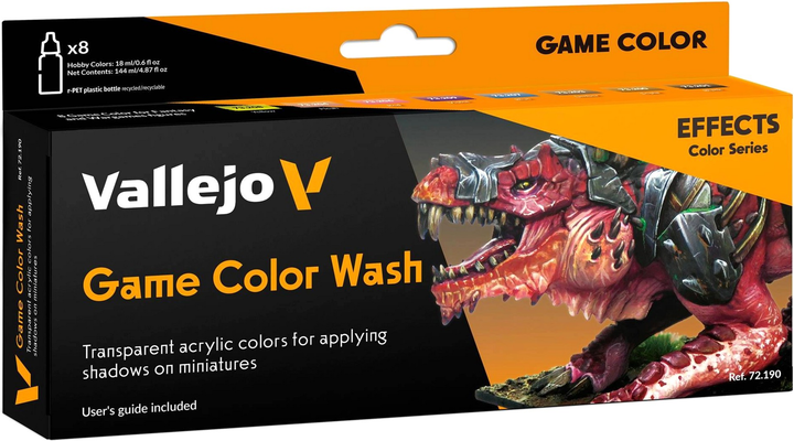 Zestaw farb akrylowych Vallejo Game Color 72.190 Game Color Wash 8 szt x 18 ml (8429551721905) - obraz 1