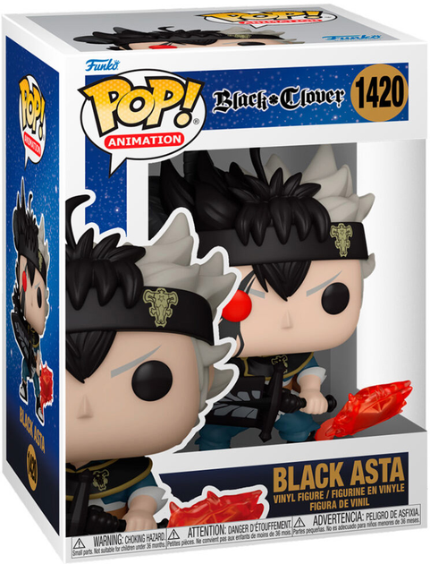 Figurka Funko Pop Black Clover Black Asta 1420 9 cm (0889698705684) - obraz 1