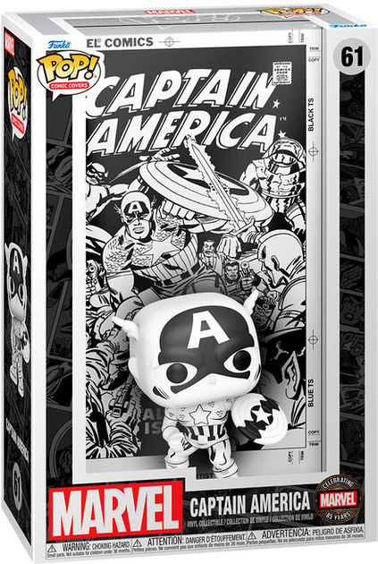 Фігурка Funko POP Comic Covers Marvel Captain America 9 см (0889698809610) - зображення 1