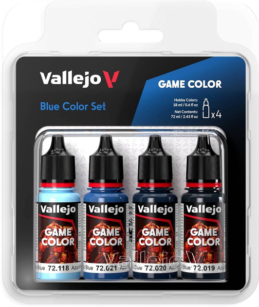 Набір акрилових фарб Vallejo Game Color 4 x 18 мл Сині (8429551723763) - зображення 1