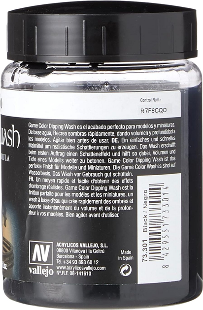 Farba Vallejo Game Color Wash 73.301 200 ml Czarna (8429551733014) - obraz 3