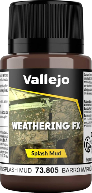 Акрилова фарба Vallejo Weathering FX Splash Mud 73.805 40 мл Brown (8429551738057) - зображення 1