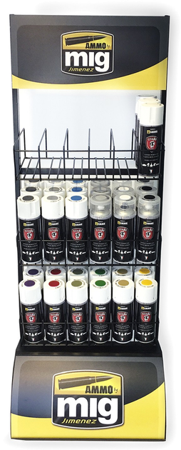 Набір аксеуарів для моделювання Ammo: Titans - 400 ml Spray Cans Rack Large 108 шт (8432074081760) - зображення 5
