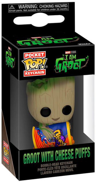 Брелок Funko Pocket POP Keychain Marvel I am Groot Groot with Cheese Puffs 4 см (0889698706483) - зображення 1