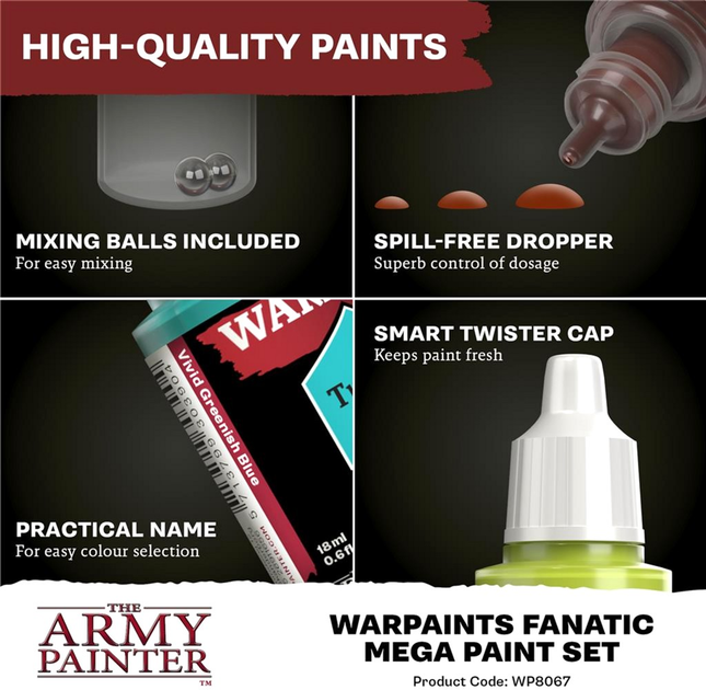 Zestaw farb The Army Painter Warpaints Fanatic Mega Paint Kit 50 szt x 18 ml (5713799806702) - obraz 5