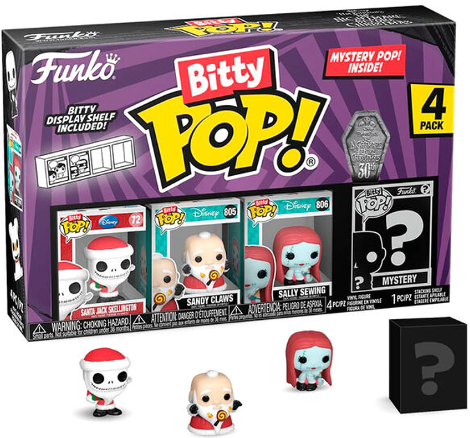 Zestaw figurek-niespodzianek Funko Bitty POP Disney Nightmare Before Christmas Santa Jack 4 szt (0889698730228) - obraz 3