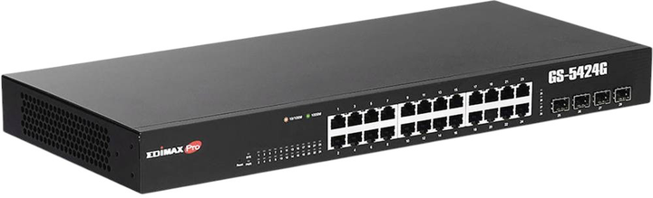 Комутатор Edimax Gigabit Ethernet 24 Ports Long Range Web Smart Switch with 4 SFP slots Black (GS-5424G) - зображення 3