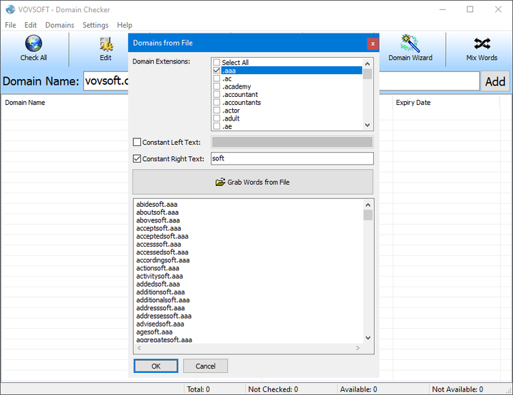 Програма для перевірки доступності доменних імен – Vovsoft Domain Checker. 1 ПК, безтермінова ліцензія. - Фото 4 Програма для перевірки доступності доменних імен – Vovsoft Domain Checker. 1 ПК, безтермінова ліцензія. - изображение 4