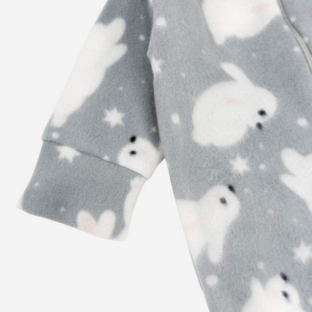 Дитячий теплий флісовий чоловічок для новонароджених Dexters Cute d813зц 56 см Сірий (4823151612559) - зображення 3