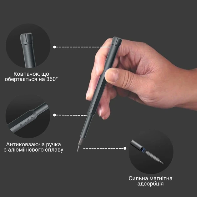 Отвертка с набором прецизионных магнитных бит U&P Screwdriver Set 45 шт (YT6044) - изображение 6