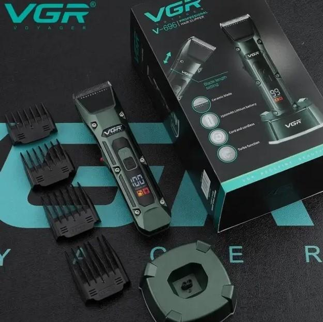 Профессиональная машинка для стрижки волос на аккумуляторе VGR V-696 с подставкой и керамическими ножами - изображение 4