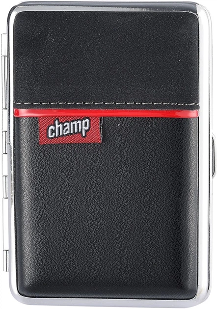 Портсигар на 12 шт Champ Slim XS резинка XS Эко кожа Замш Черный