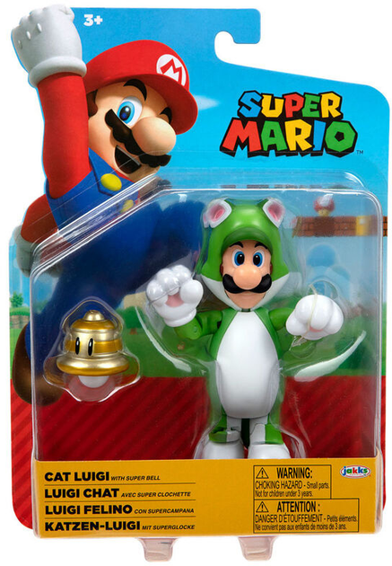 Фігурка Jakks Pacific Nintendo Nintendo Super Mario Cat Luigi z akcesoriami 10 см (0039897914480) - зображення 1