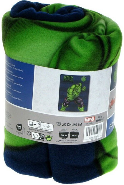 Koc polarowy Marvel Avengers Hulk 100 x 140 cm Zielony (8435631314868) - obraz 3