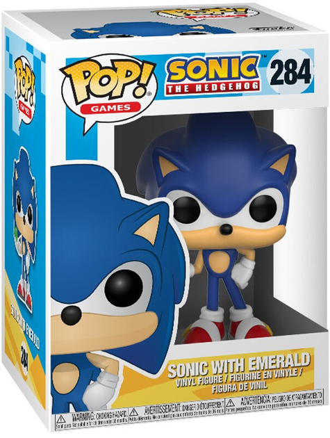 Figurka Funko POP! Games Sonic The Hedgehog Sonic with Emerald 284 (0889698201476) - obraz 1