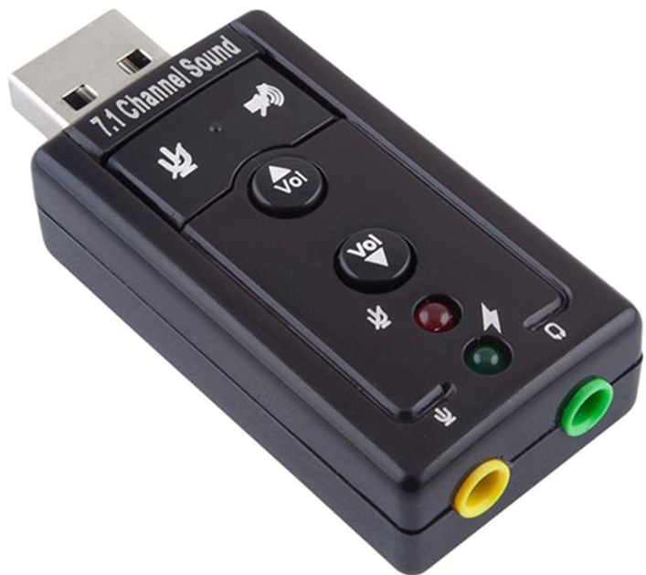 Звуковая карта 7.1 USB QTS-007 Black (16160) - изображение 1