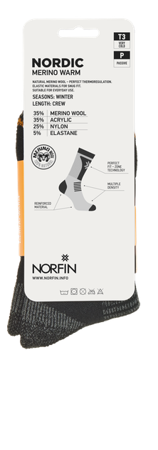 Носки Norfin T3P NORDIC MERINO WARM CREW р.XL (45-47) - изображение 4
