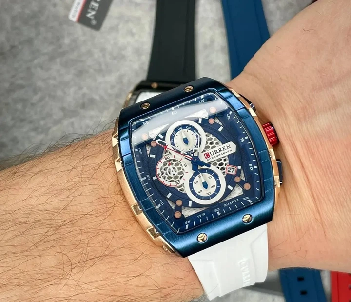 Мужские часы Curren 8442 Blue-Gold-White - изображение 5