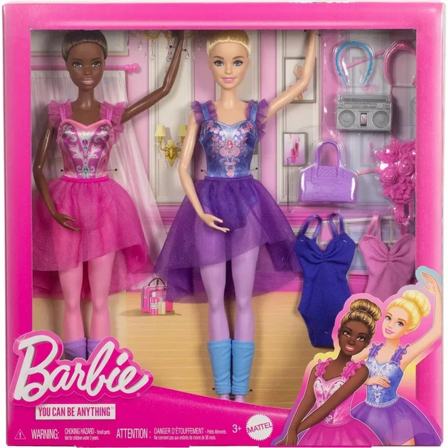 Игровой набор куклы Барби балерины Barbie 12 7 Ballet Room Set with 2 Ballerina Fashion Dolls - изображение 5