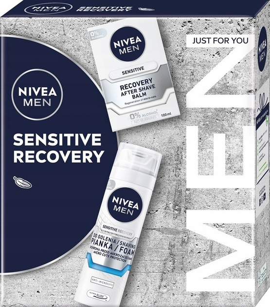 Набір для гоління Nivea Men Sensitive Recovery Піна для гоління 200 мл + Бальзам після гоління 100 мл (9005800382869) - зображення 1