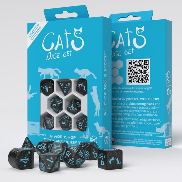 Набір кісток Q-Workshop 20-річчя Cats Dice Kit Котячий 8 деталей (5907699497300) - зображення 5