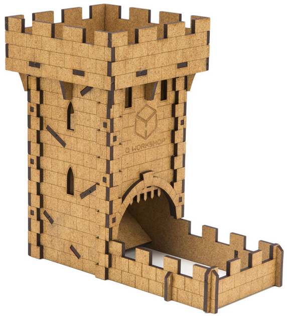 Wieża do kości Q-Workshop Dice Tower Medieval Średniowieczna 17 x 16 x 8 cm Jasno-brązowy (5907699491933) - obraz 1