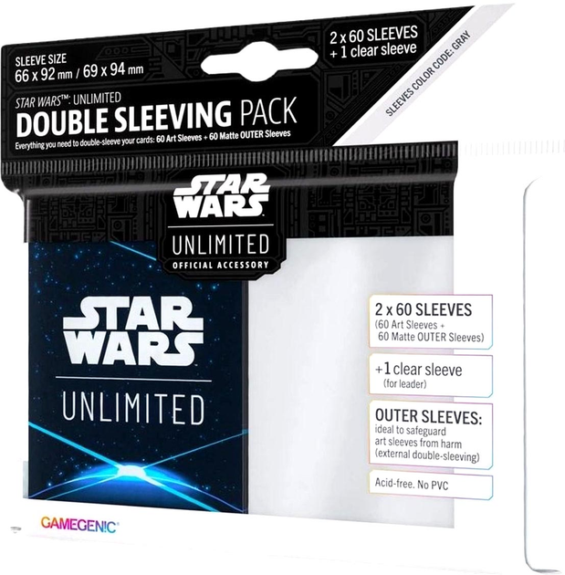 Zestaw koszulek do kart Gamegenic Star Wars Unlimited Double Sleeving Pack Space Niebieskie (4251715414040) - obraz 1