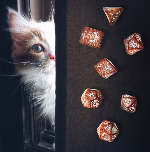 Zestaw kości Q-Workshop Cats Dice Kit Koci Muffin 7 elementów (5907699496563) - obraz 2