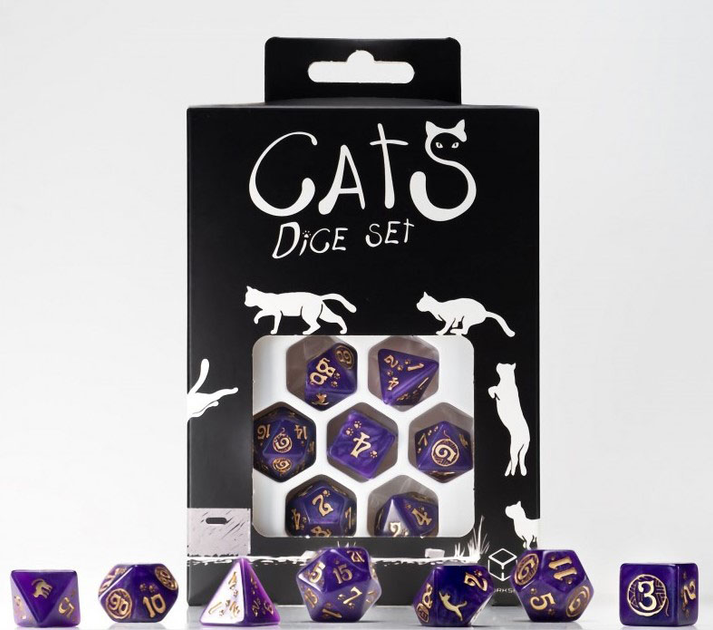 Zestaw kości Q-Workshop Cats Dice Kit Koci Purrito 7 elementów (5907699496570) - obraz 5