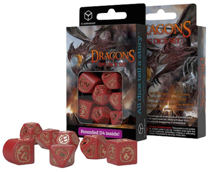 Zestaw kości Q-Workshop Dragons RPG Dice Kit 7 elementów (5907699496297) - obraz 1