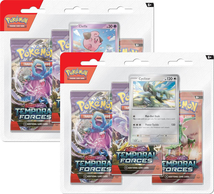 Набір карток Pokemon Scarlet Violet Temporal Forces 3-Pack Blister x 12 шт (820650866654) - зображення 1