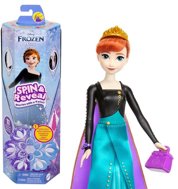 Лялька Mattel Disney Frozen Spin & Reveal Anna HXD27 (0194735226863) - зображення 1