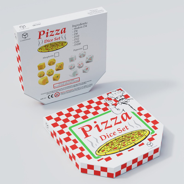 Набір кісток Q-Workshop Pizza Dice Kit Маргарита 7 деталей (5907699497447) - зображення 7