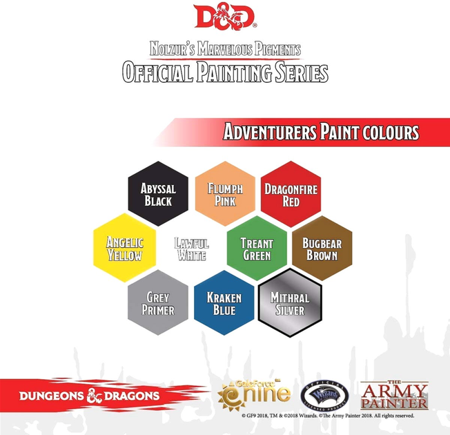 Набір фарб The Army Painter Dungeons & Dragons Nolzur's Marvelous Pigments Adventurers Paint 10 шт (5713799750012) - зображення 2