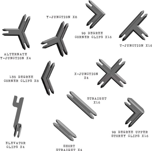 Zestaw konektorów dla modeli składanych Battle Systems Tabletop Games & Terrain Plastic Clips Gray (5060660092543) - obraz 3