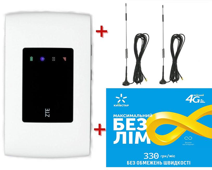 Мобильный 4G модем/роутер USB WI-FI 3G/4G LTE ZTE MF 920 + 2 Внешние ...