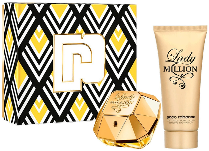 Zestaw upominkowy dla kobiet Paco Rabanne Lady Million Woda perfumowana 80 ml + Balsam do ciała 100 ml (3349668613649) - obraz 1