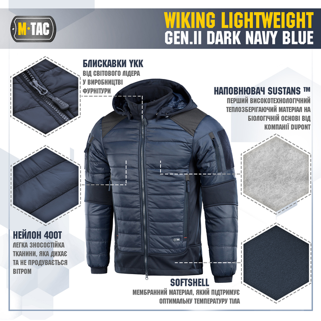 Куртка M-Tac Wiking Lightweight Gen.II Dark Navy Blue M 20307015-M - изображение 2