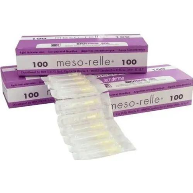 Голки для ін'єкцій мезотерапії Mesorelle 30Gx4 (100 шт) - зображення 1