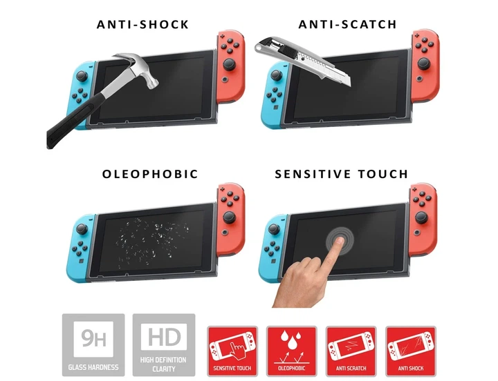 Захисне скло Subsonic Super Screen Protector 9H HD для Nintendo Switch 2 шт. (3760192209052) - зображення 3