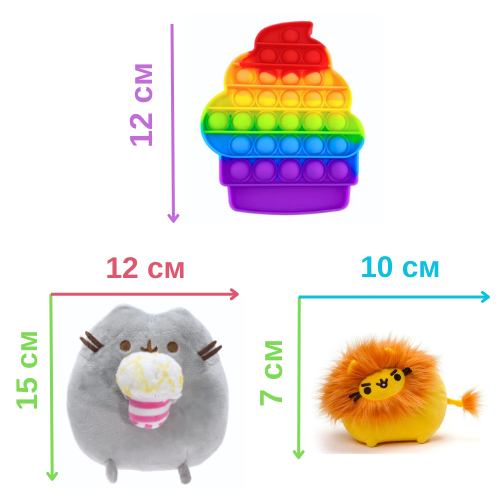 Комплект Мягкая игрушка Pusheen cat Кот c пончиком 15х12см Пушин Кэт Лев 10х7см и Pop It Мороженое n-12414 - Фото 2 Комплект Мягкая игрушка Pusheen cat Кот c пончиком 15х12см Пушин Кэт Лев 10х7см и Pop It Мороженое n-12414 - изображение 2