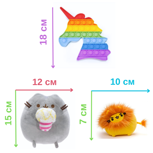 Набор Мягкая игрушка Pusheen cat Кот c пончиком 15х12см Пушин Кэт Лев 10х7см и Pop It Единорог n-12413 - Фото 2 Набор Мягкая игрушка Pusheen cat Кот c пончиком 15х12см Пушин Кэт Лев 10х7см и Pop It Единорог n-12413 - изображение 2
