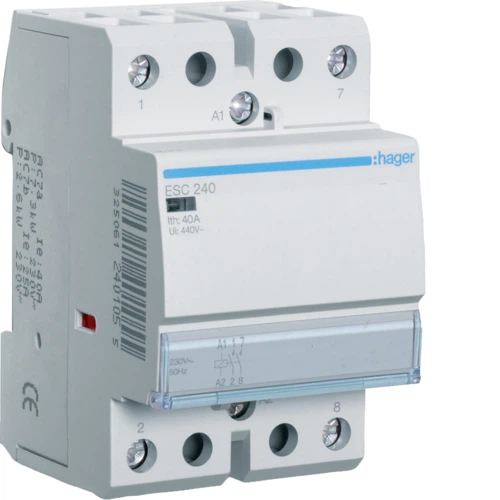 Контактор Hager ESC240 40A, 2НО, 230В - Фото 1 Контактор Hager ESC240 40A, 2НО, 230В - изображение 1