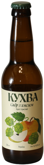 Упаковка сидра Кухва Брют игристый Яблоко с хмелем 6.5-8 % 0.33 л х 6 шт (4820272440399) - Фото 2 Упаковка сидра Кухва Брют игристый Яблоко с хмелем 6.5-8 % 0.33 л х 6 шт (4820272440399) - изображение 2