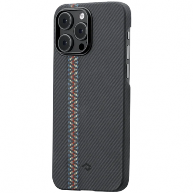 Карбоновий чохол Pitaka MagEZ Case 3 Fusion Weaving Rhapsody для iPhone 14 Pro Чорний + Червоний (FR1401P) - зображення 7