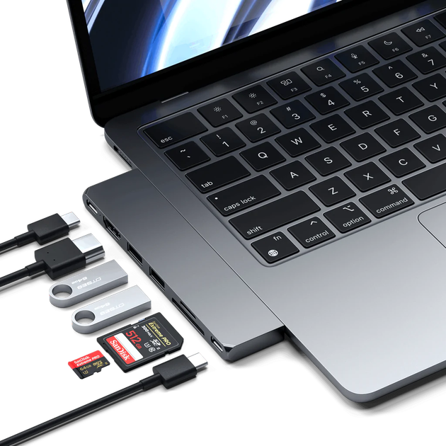 Адаптер Satechi Aluminum USB-C Pro Hub Slim Adapter Space Gray (ST-HUCPHSM) - изображение 11