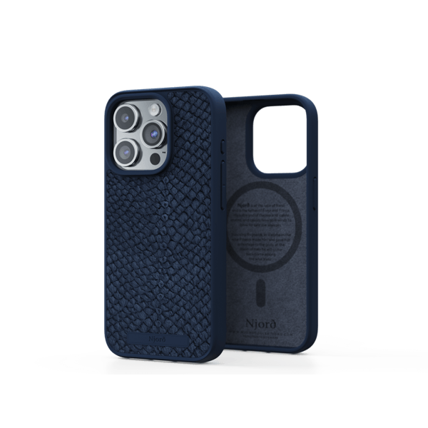 Чехол-накладка Njord Salmon Leather MagSafe Case Blue для iPhone 15 Pro (NA53SL01) - изображение 4