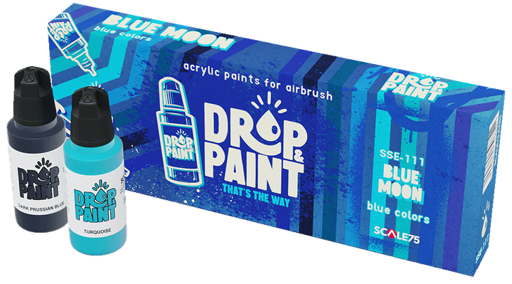 Zestaw farb do aerografu Scale75 Drop Paint Blue Moon 8 szt x 17 ml (8435635306821) - obraz 1