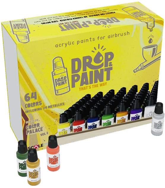 Zestaw farb do aerografu Scale75 Drop Paint Color Palace Vol 2 64 szt x 17 ml (8435635306975) - obraz 1