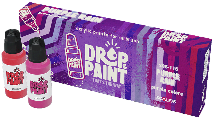 Zestaw farb do aerografu Scale75 Drop Paint Purple Rain 8 szt x 17 ml (8435635306869) - obraz 1